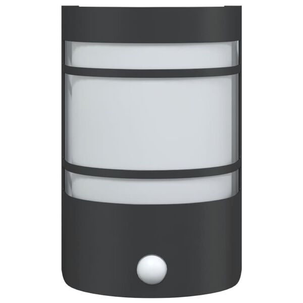 vidaXL Applique murale d'ext&eacute;rieur avec capteur noir acier inoxydable