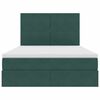 vidaXL Lit avec rangement et matelas Vert fonc&eacute; 140 x 190 cm Velours