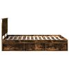 vidaXL Cadre de lit Ch&ecirc;ne fum&eacute; 135 x 190 cm Bois de pin massif