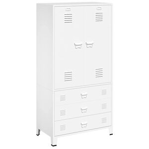 vidaXL Garde-robe Blanc 90x50x180 cm M&eacute;tal