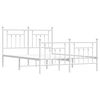 vidaXL Cadre de lit m&eacute;tal sans matelas et pied de lit blanc 140x190 cm