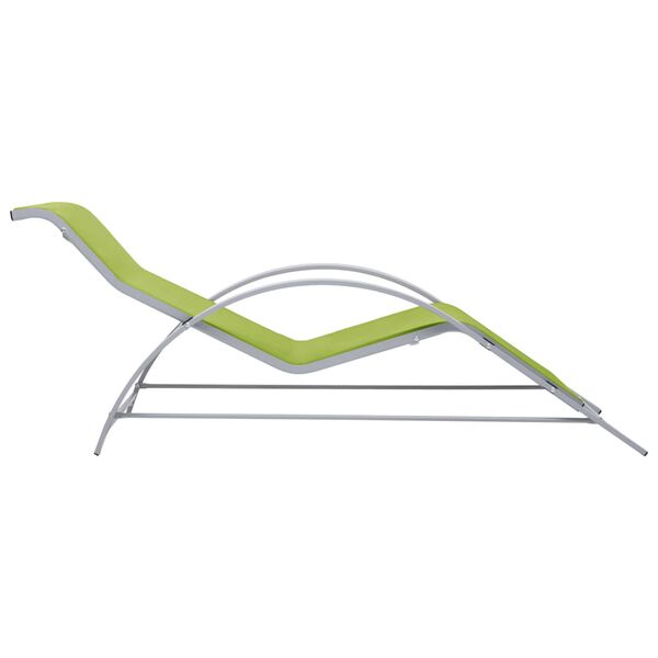vidaXL Chaise longue textil&egrave;ne et aluminium vert