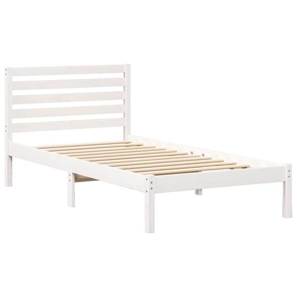 vidaXL Cadre de lit avec t&ecirc;te de lit Blanc 90 x 190 cm Pin massif