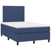 vidaXL Sommier &agrave; lattes de lit matelas et LED bleu 120x190 cm tissu