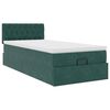vidaXL Cadre de lit ottoman avec matelas vert foncé 100x200 cm velours
