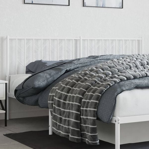 vidaXL T&ecirc;te de lit de remplacement m&eacute;tal blanc 180 cm