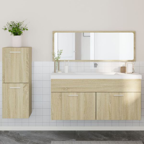 vidaXL Ensemble de meubles de salle de bain 3 pcs ch&ecirc;ne sonoma
