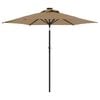vidaXL Parasol de jardin avec LED m&acirc;t en acier taupe 225x225x212 cm