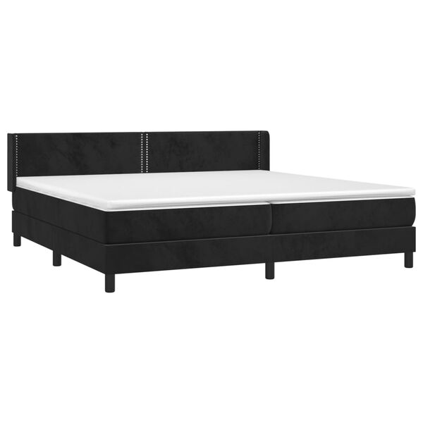 vidaXL Sommier &agrave; lattes de lit et matelas Noir 200x200 cm Velours
