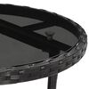 vidaXL Ensemble &agrave; manger de jardin et coussins 5 pcs noir rotin verre