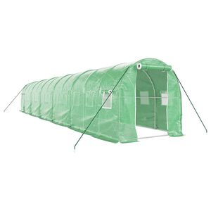 vidaXL Serre avec cadre en acier vert 24 m&sup2; 12x2x2 m