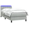 vidaXL Sommier &agrave; lattes de lit et matelas et LED gris clair 80x210 cm velours