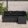 vidaXL Ensemble de canap&eacute; de jardin Noir polyrotin