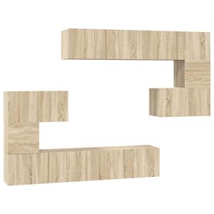 vidaXL Ensemble de meubles TV 8 pcs Ch&ecirc;ne sonoma Bois d'ing&eacute;nierie