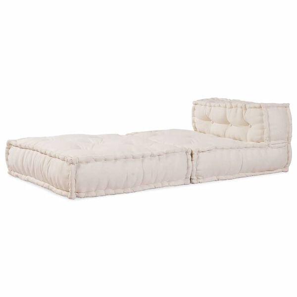 vidaXL Canap&eacute; modulaire cr&egrave;me 70x70x54 tissu