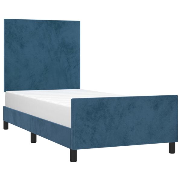 vidaXL Cadre de lit sans matelas bleu fonc&eacute; 80x200 cm velours