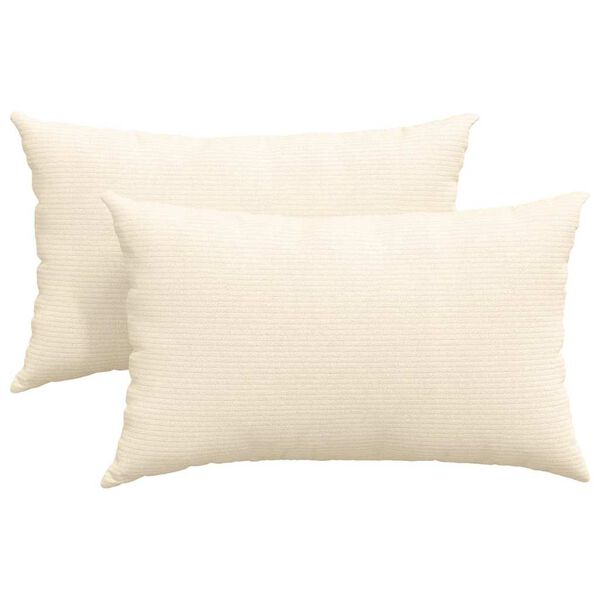 vidaXL Coussins de canapé 2 pcs Crème 50 x 30 cm