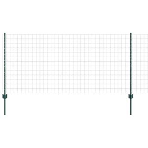 vidaXL Cl&ocirc;ture Euro avec poteau 25 x 1 m Acier recouvert de PVC Vert