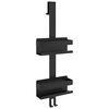 vidaXL Support de douche suspendu noir mat acier inoxydable 304 bross&eacute;