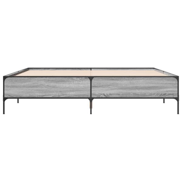 vidaXL Cadre de lit sans matelas sonoma gris 200x200 cm
