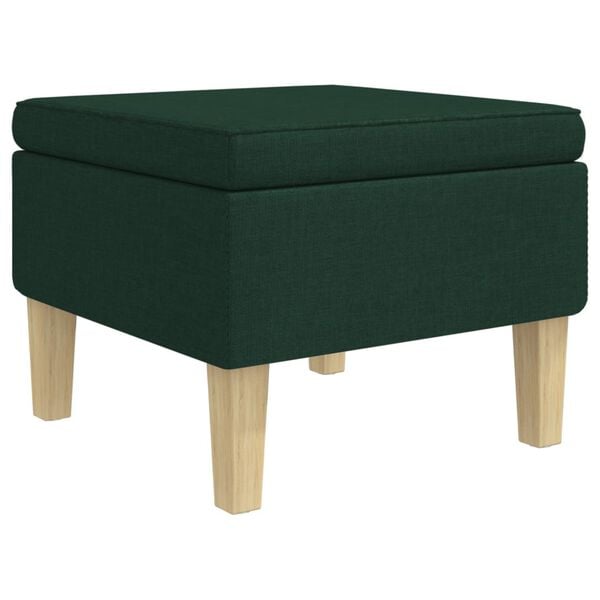 vidaXL Tabouret avec pieds en bois Vert fonc&eacute; Tissu