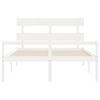 vidaXL Lit pour personne &acirc;g&eacute;e sans matelas blanc 160x200cm bois massif