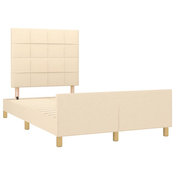 vidaXL Cadre de lit sans matelas cr&egrave;me 120x200 cm tissu