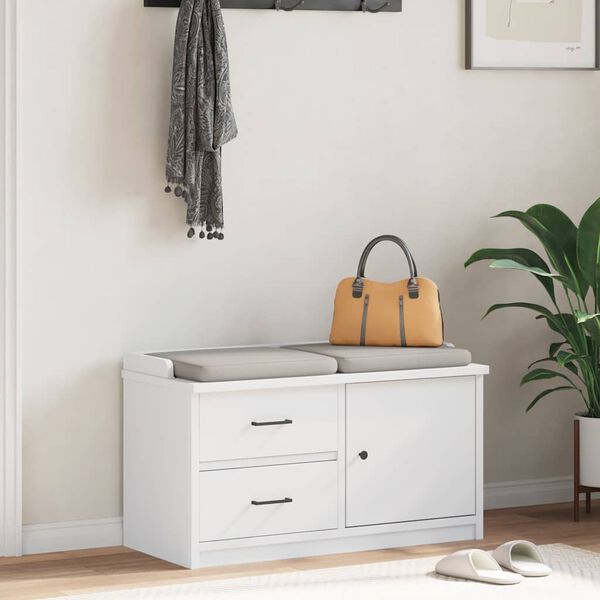 vidaXL Banc de couloir SANDNES blanc 87x40x50 cm bois de pin massif