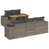 vidaXL Salon de jardin 6 pcs avec coussins gris r&eacute;sine tress&eacute;e