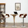 vidaXL Chaises de bar lot de 2 cr&egrave;me bois courb&eacute; et similicuir