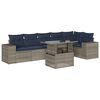 vidaXL Ensemble de canap&eacute; de jardin 7 pcs avec coussins gris r&eacute;sine tress&eacute;e
