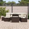 vidaXL Ensemble de canap&eacute; de jardin 7 pcs Marron Poly rotin
