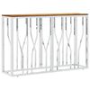 vidaXL Table console argent&eacute; acier inoxydable et bois massif d'acacia