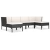 vidaXL Salon de jardin 6 pcs avec coussins r&eacute;sine tress&eacute;e noir