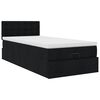 vidaXL Cadre de lit ottoman avec matelas noir 90x190 cm tissu
