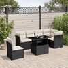 vidaXL Salon de jardin 7 pcs avec coussins noir r&eacute;sine tress&eacute;e