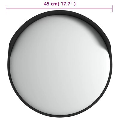 vidaXL Miroir de traffic convexe d'extérieur Noir Ø45 cm Polycarbonate