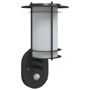 vidaXL Applique murale d'ext&eacute;rieur avec capteur noir acier inoxydable