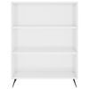 vidaXL Biblioth&egrave;que blanc brillant 69,5x32,5x90 cm bois d'ing&eacute;nierie