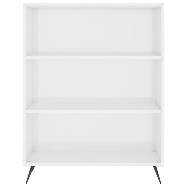 vidaXL Biblioth&egrave;que blanc brillant 69,5x32,5x90 cm bois d'ing&eacute;nierie