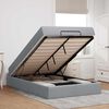 vidaXL Cadre de lit avec matelas avec matelas 2 pcs Gris clair tissu