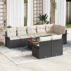 vidaXL Ensemble de canap&eacute; de jardin 9 pcs Noir et Cr&egrave;me polyrotin