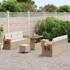 vidaXL Ensemble de canap&eacute; de jardin avec coussin 9 pcs Beige et cr&egrave;me