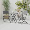 vidaXL Ensemble de bistro pliable 3 pcs acier Gris