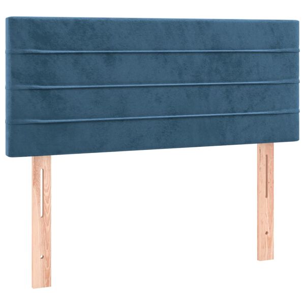 vidaXL T&ecirc;te de lit Bleu fonc&eacute; 80x5x78/88 cm Velours