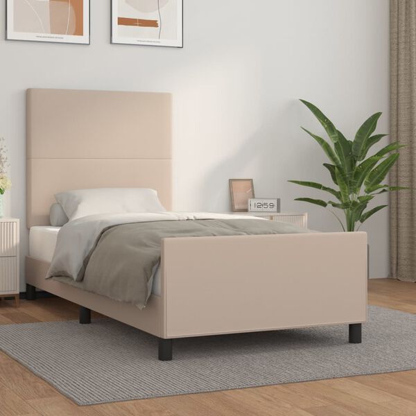vidaXL Cadre de lit sans matelas cappuccino 90x190 cm similicuir