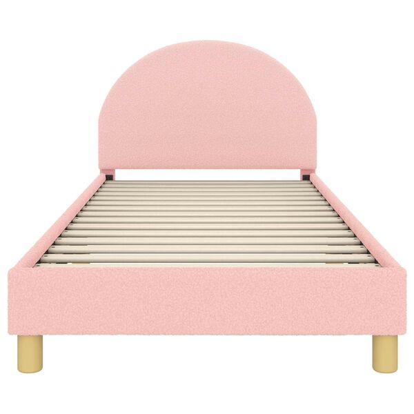 vidaXL Cadre de lit pour enfants avec t&ecirc;te de lit Rose 80 x 200 cm