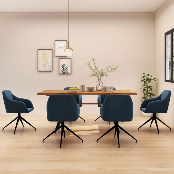 vidaXL Chaises &agrave; manger lot de 6 bleu velours