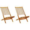 vidaXL Chaises de jardin lot de 2 beige bois d'acacia et polypropyl&egrave;ne