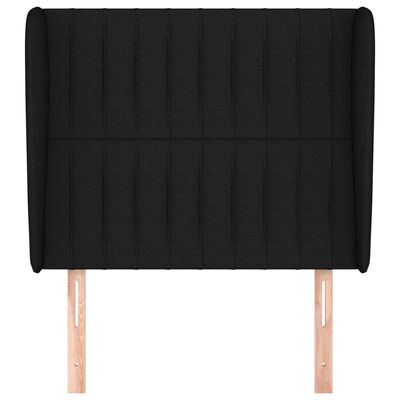 vidaXL Tête de lit avec oreilles Noir 83x23x118/128 cm Tissu